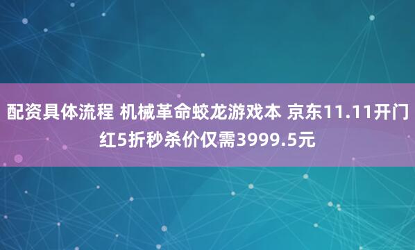 配资具体流程 机械革命蛟龙游戏本 京东11.11开门红5折秒杀价仅需3999.5元
